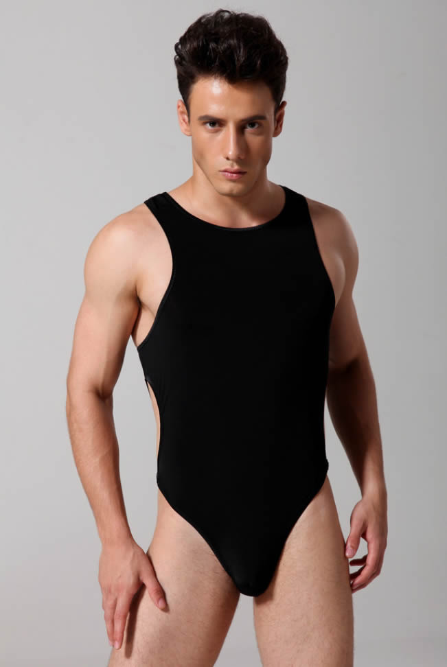 Super Sexy Male Ice Silk Lingerie Viscose Rayon Underwear Vest Black White Blue Hot Men Fashion Babydoll Clubwear 